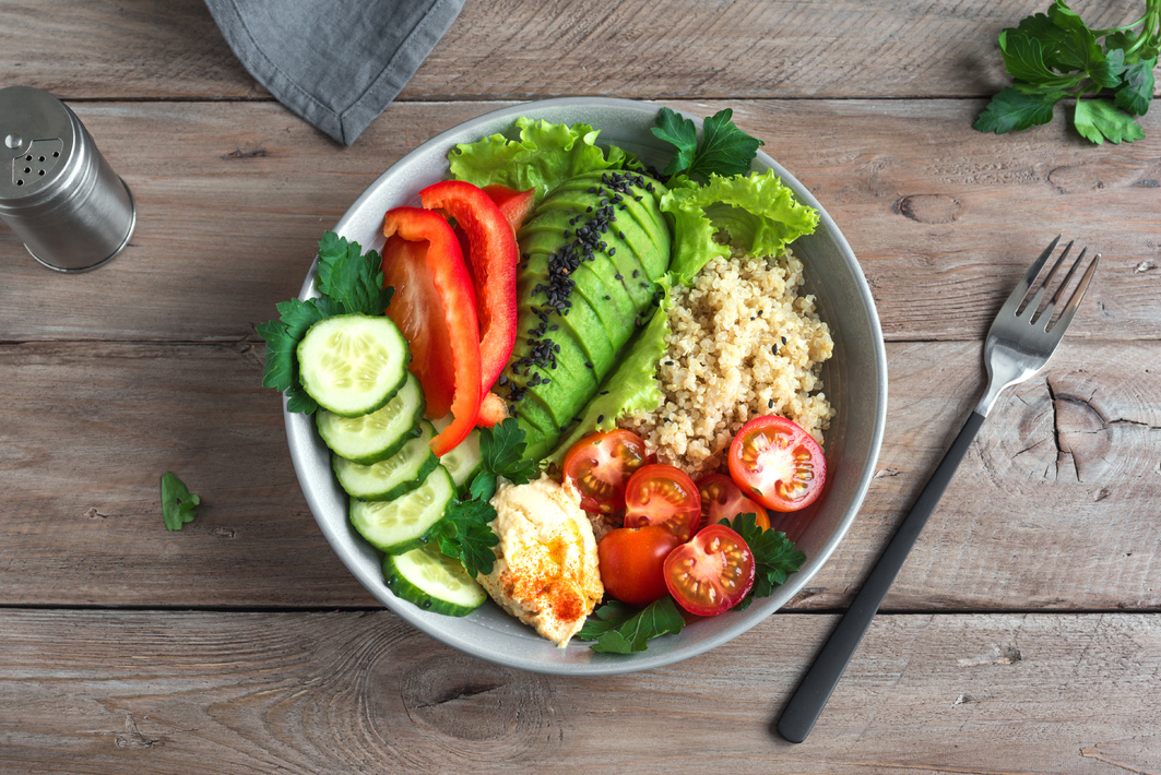 Healthy vegan lunch bowl